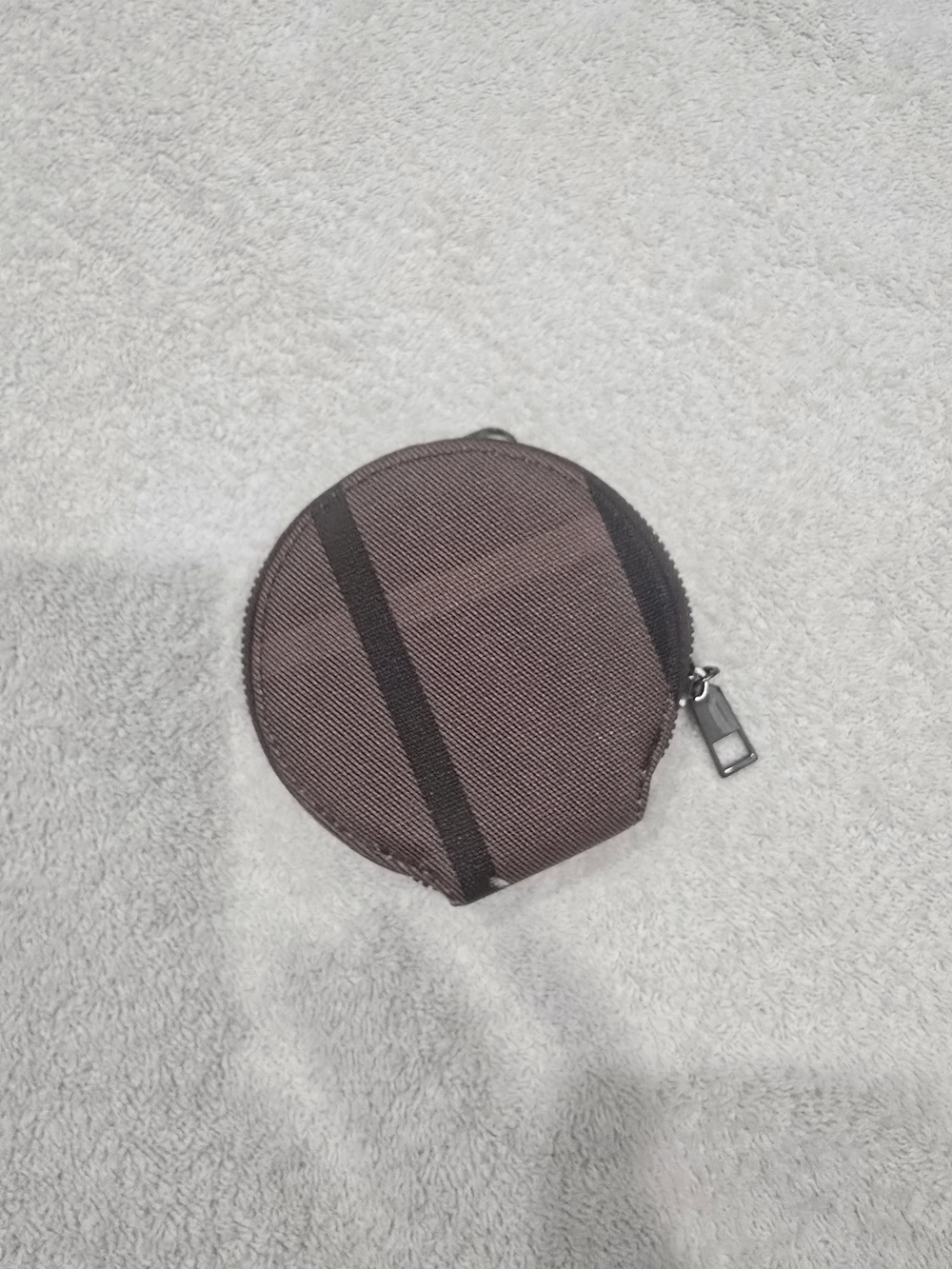 Men's Round Coin Pouch - Brown